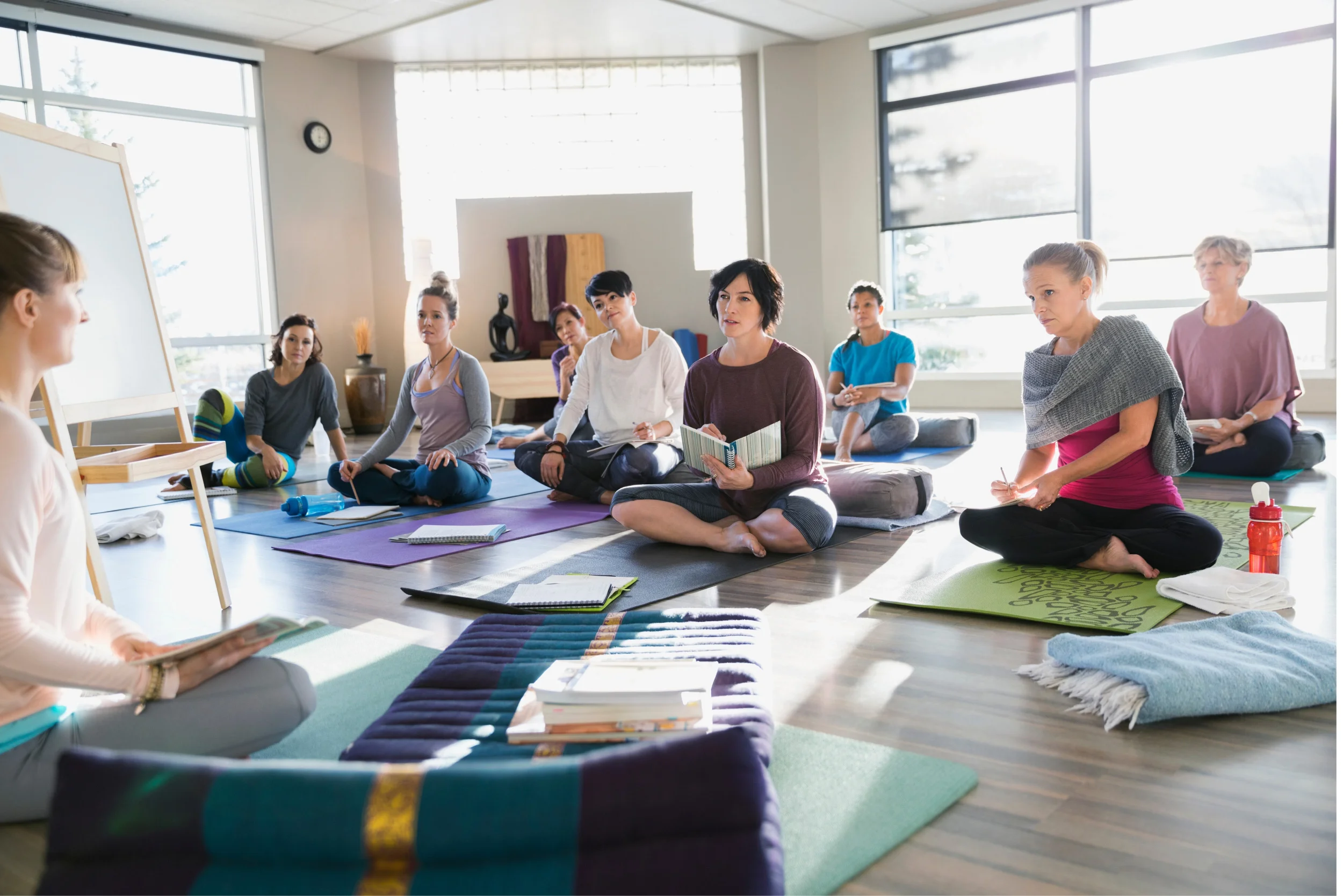 Gina-Program-Other-1-01 Participants attending a mindfulness and meditation session in an in-person retreat program at Sedona Mago Retreat